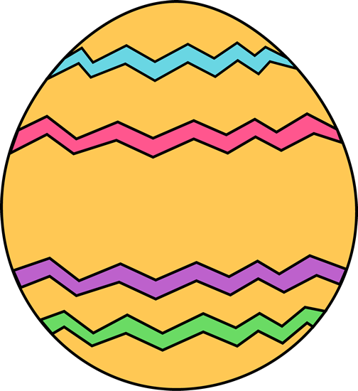 Yellow Zig Zag Easter Egg - Easter Eggs Clip Art