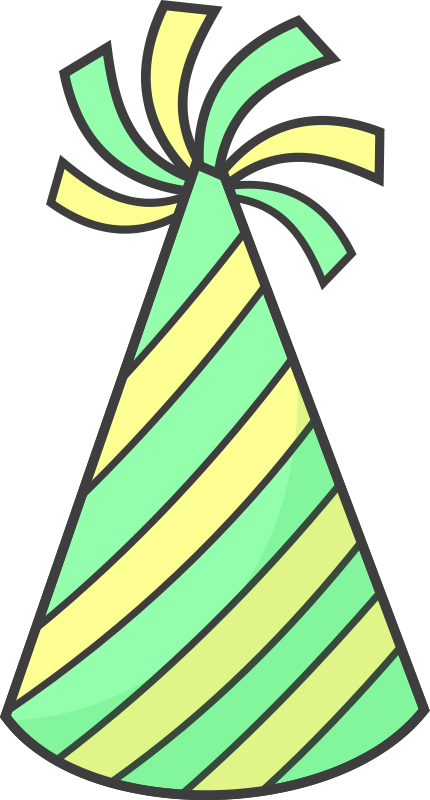 You can use this party hat clip art on your party related projects. Use this clip art to add spice to your birthday projects like invitations, gift tags, ...