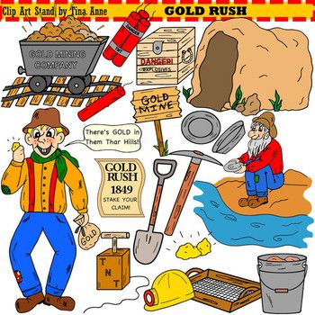 You donu0026#39;t have to go to California to get gold!! You can get gold right here with this cute Gold Rush clip art set! Get these images to decorate your lesson