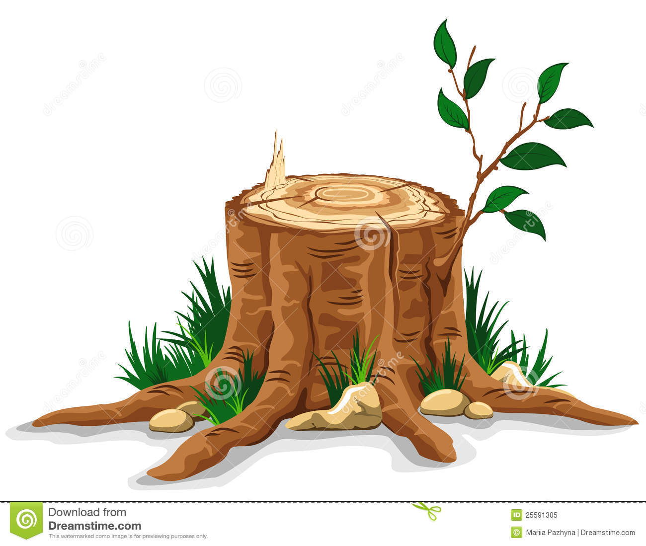Young Branch On The Old Tree  - Tree Stump Clipart