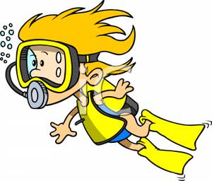 Young Girl Scuba Diving Royalty Free Clipart Picture 090618 126705