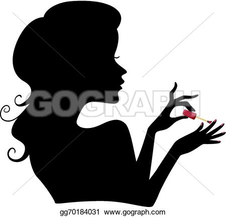 Young lady doing manicure in beauty salon u0026middot; Manicure Girl Silhouette
