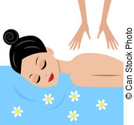 ... young woman do massage, vector illustration