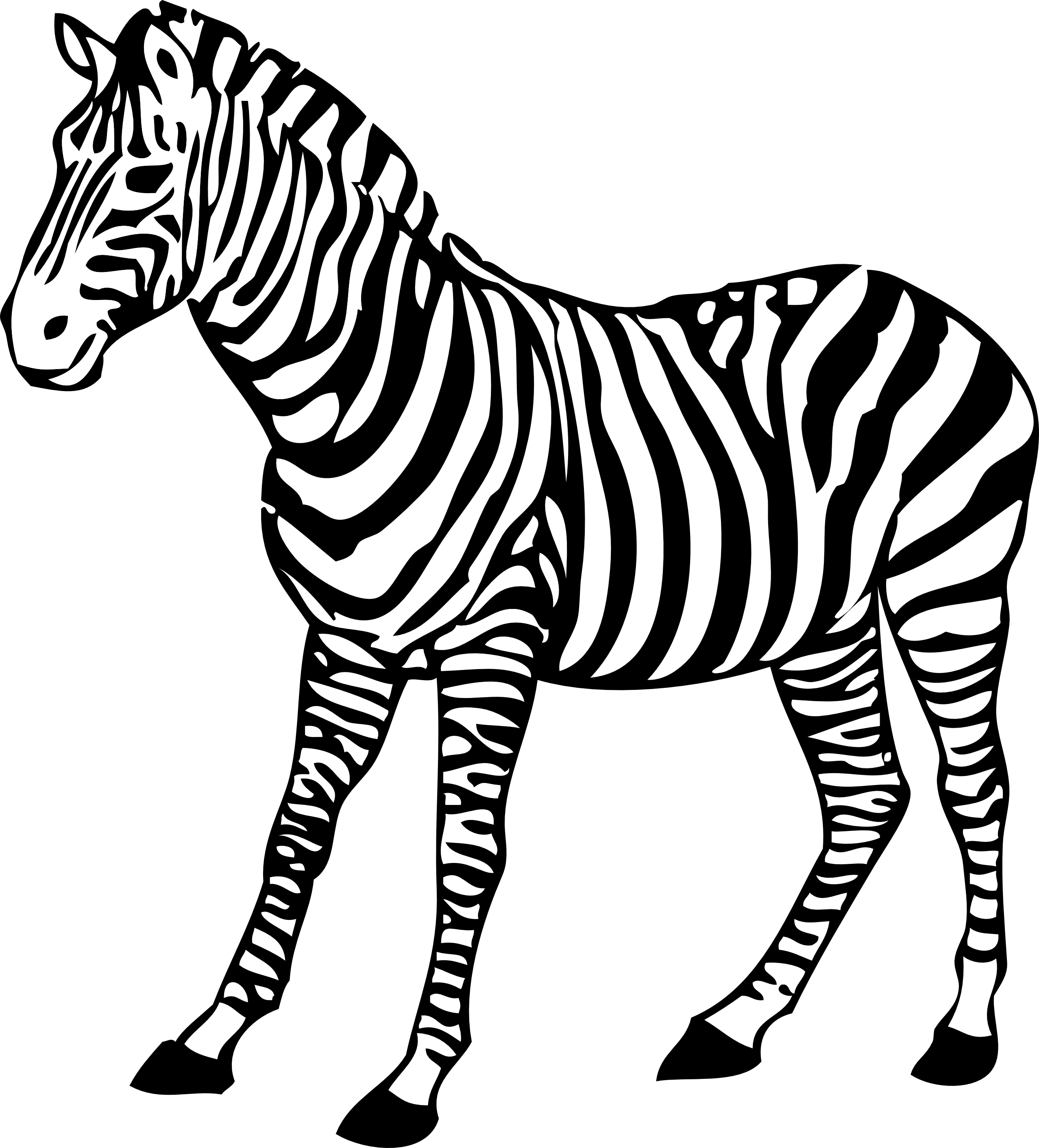 zebra clipart black and white - Clip Art Zebra
