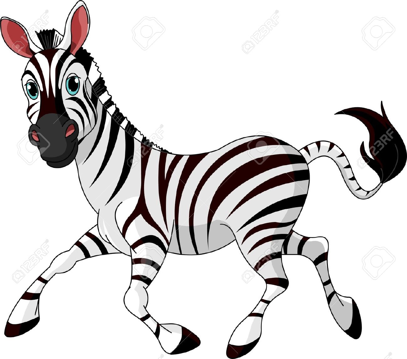 Cartoon clipart zebra #4