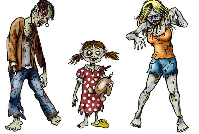 Zombie clipart kid 2