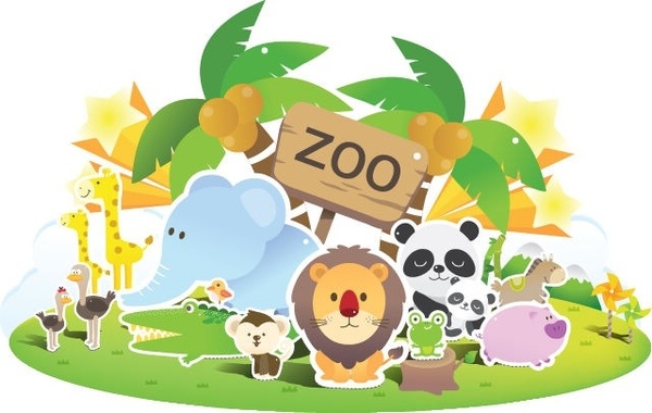 Zoo Cute Vector - Clipart Zoo