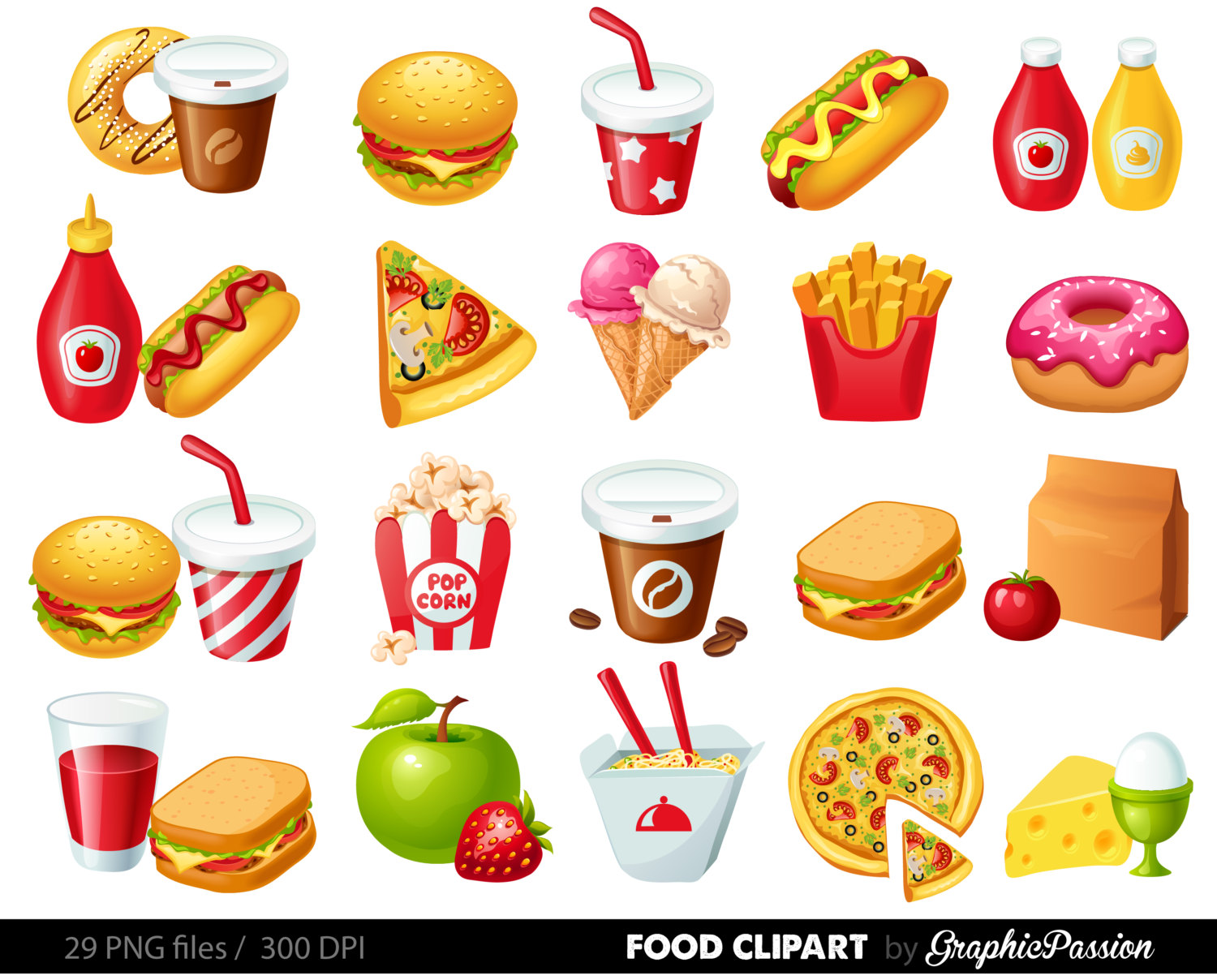 Junk Food Clip Art, Digital C