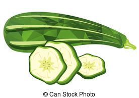 ... zucchini - Stylized zucchini and slices isolated on a white... ...