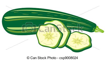 ... zucchini - Stylized zucchini and slices isolated on a white... ...
